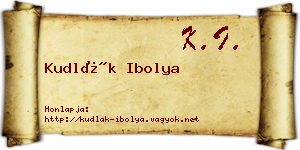 Kudlák Ibolya névjegykártya